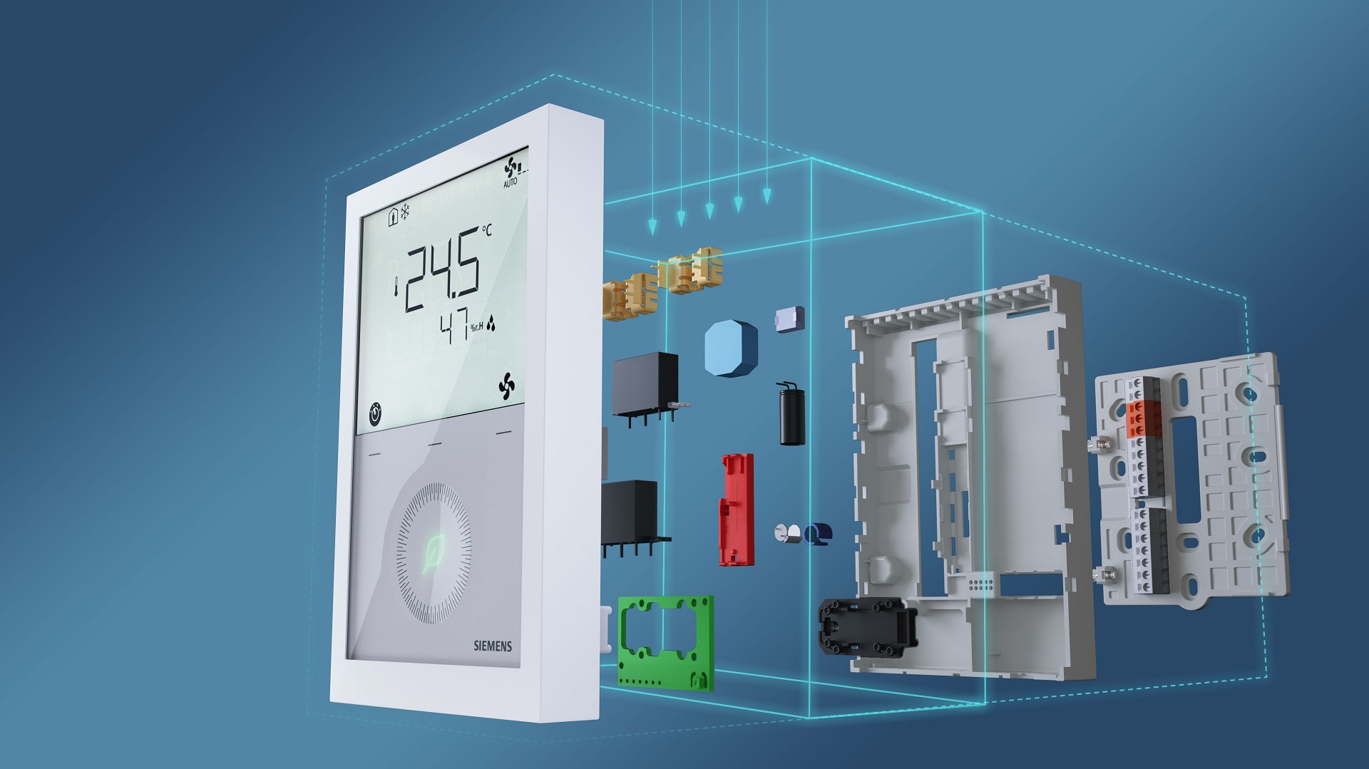 Termostat de camera inteligent Siemens RDG200 cu comunicatii KNX