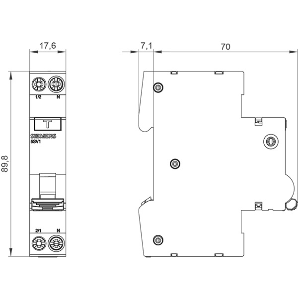 Intreruptoare diferentiale cu protectie la suprasarcina si scurtcircuit Siemens 5SV1313-1KK16