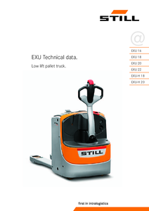Transpaleti STILL cu operare la mica inaltime EXU/EXU-H
<BR>Modele: EXU 16, 18, 20, 22, EXU-H 18, EXU-H 20 - fisa tehnica