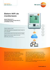 Sistem WiFi de monitorizare a temperaturii, umiditatii si CO₂ testo Saveris 2 - fisa tehnica