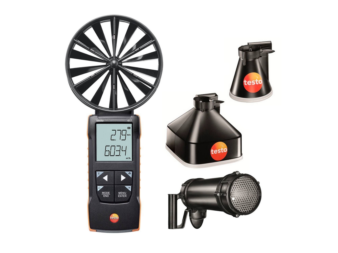 Anemometru digital cu elice de 100 mm testo 417 - set 2