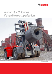 Stivuitoare Kalmar Heavy: capacitate 18-52 tone. Gama de stivuitoare include modelele: DCD200-250, DCE280-330 RoRo, DCF180-250, DCF280-520 - fisa tehnica