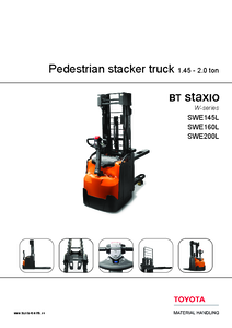 Stacker pentru sarcini grele BT Staxio SWE145L, SWE160L, SWE200L<BR>1.45 - 2.0 tone - fisa tehnica