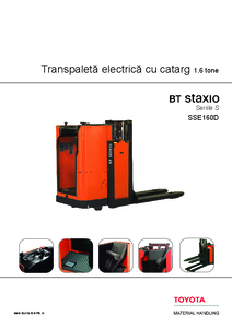 Transpaleta electrica pentru manipularea dubla a paletilor BT Staxio SSE160D - fisa tehnica