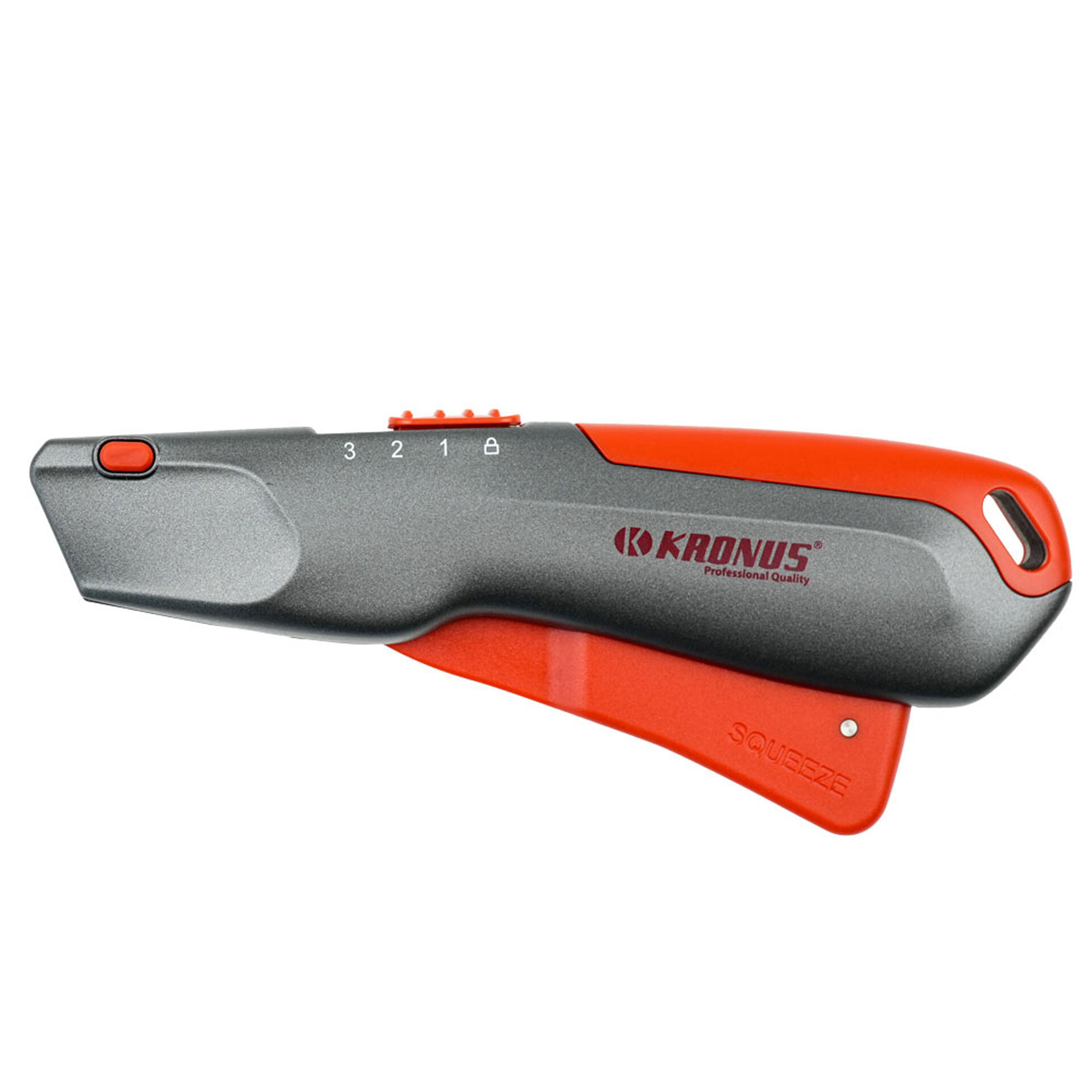 Cutter Kronus 7556SM2 cu maneta de dubla securitate si lama trapezoidala SK2H