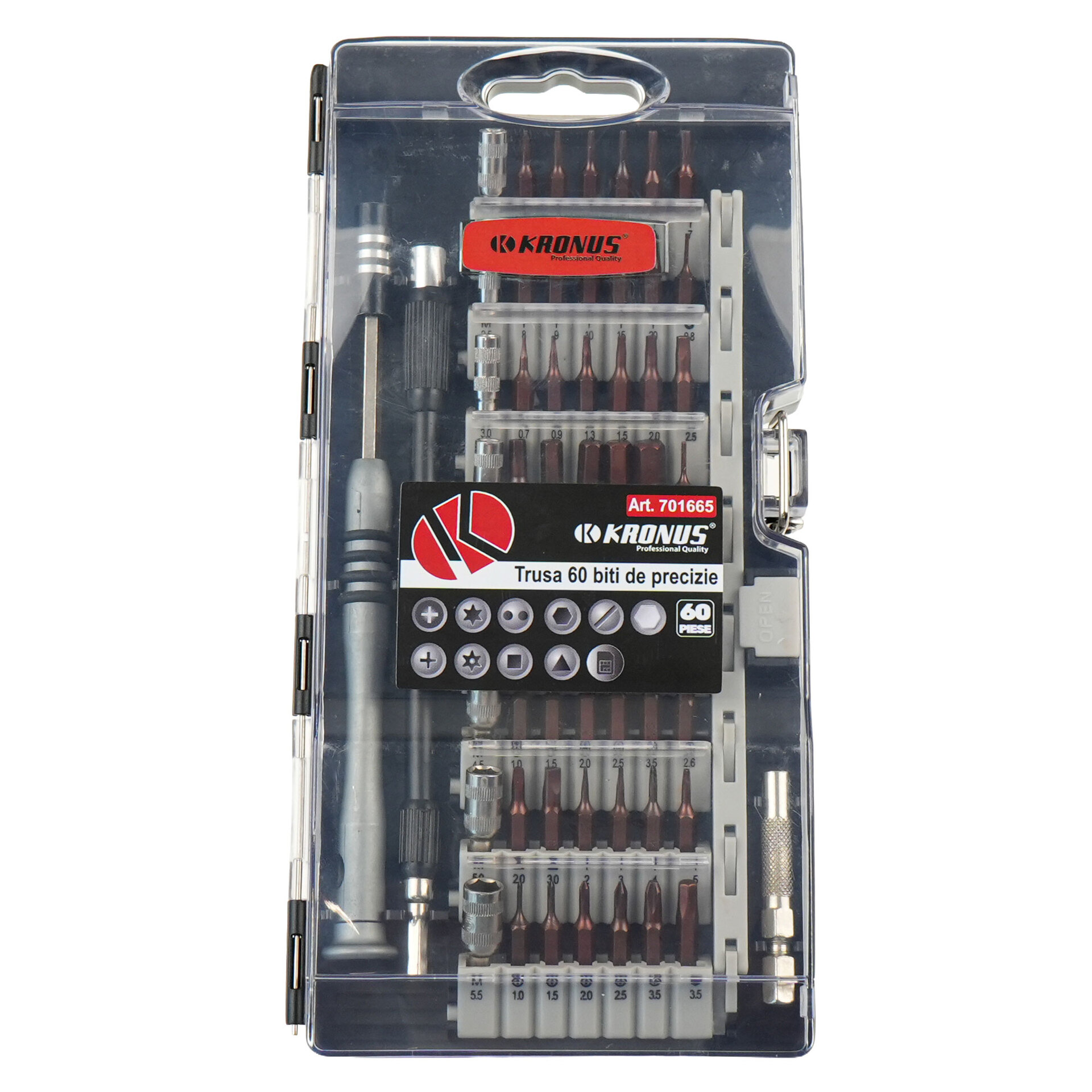 Set biti de precizie 60 piese Kronus 701665
