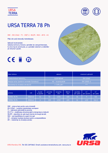 Vata minerala URSA Terra 78Ph - fisa tehnica