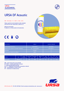 Vata minerala de sticla URSA DF Acoustic - fisa tehnica
