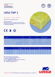 Vata minerala de sticla URSA TWP 1 - fisa tehnica