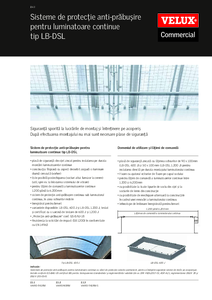 Sistem de protectie anti-prabusire pentru luminatoare continue VELUX Commercial tip LB-DSL - prezentare detaliata