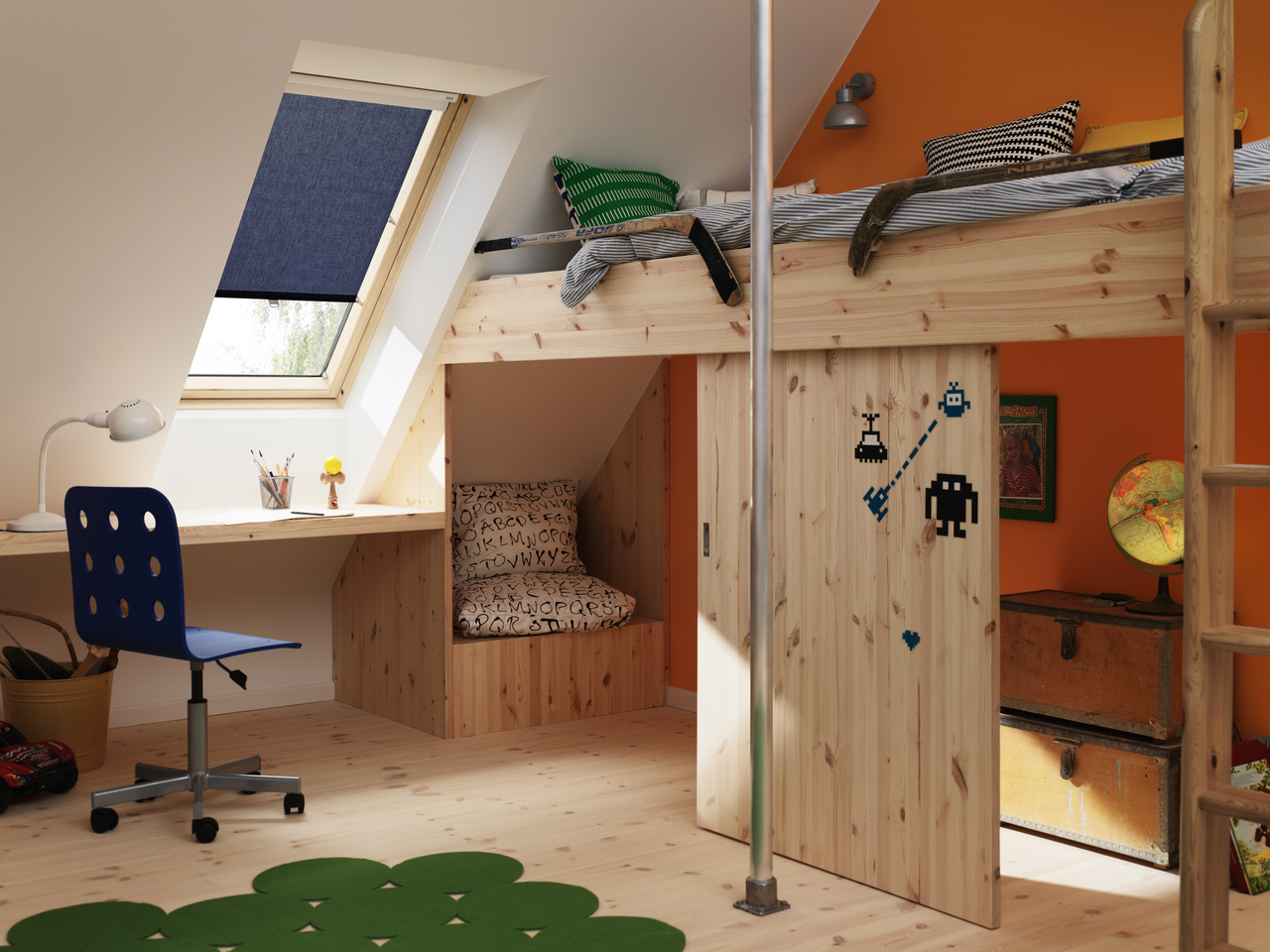 RHL - Rulou semi-transparent pentru ferestrele de mansarda VELUX