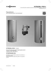 Vitocell 100-L - Acumulator pentru instalatii de preparare de apa calda menajera cu sistem de acumulare de a.c.m. - fisa tehnica